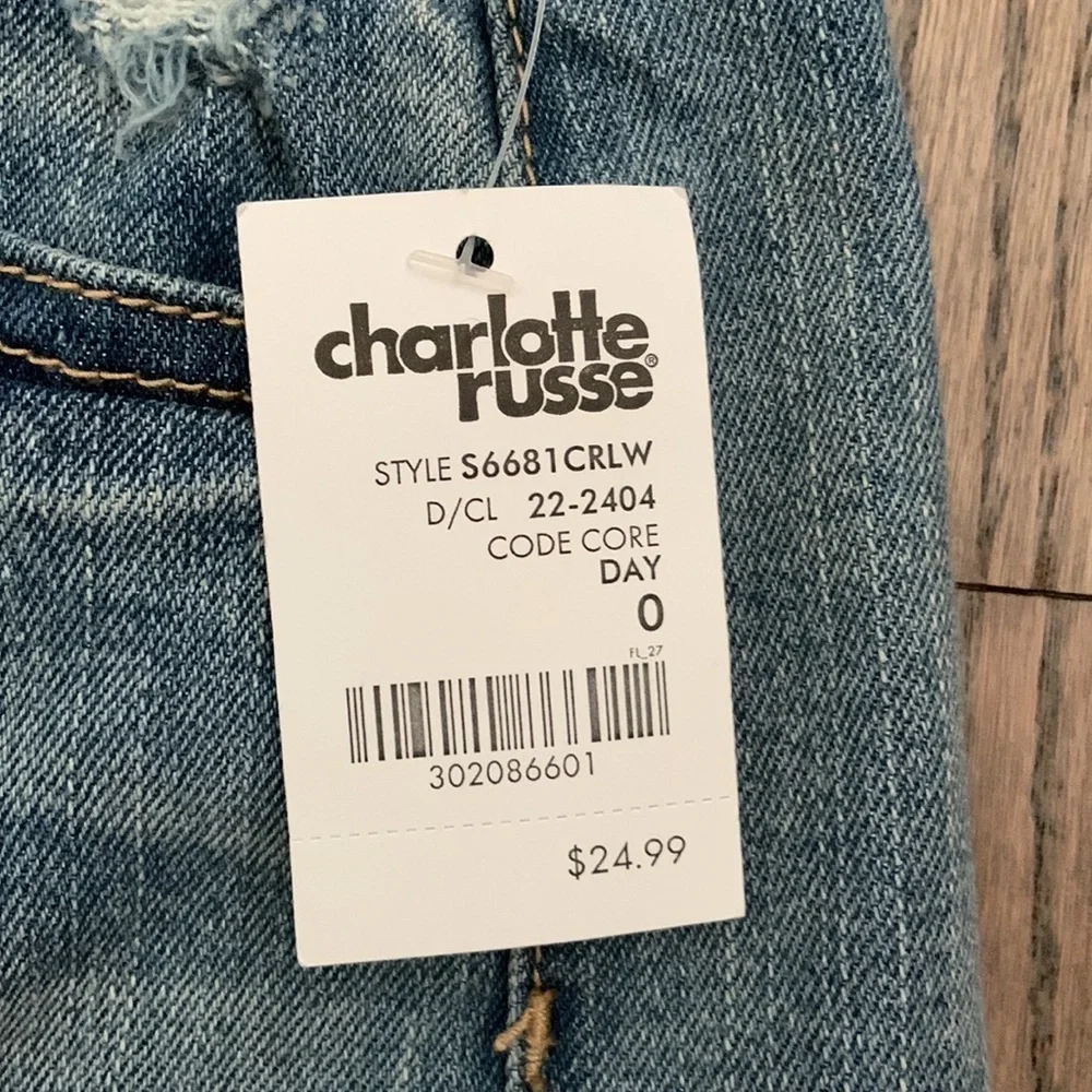 Refuge Distressed Hi-rise Cheeky Jean Shorts - Picture 3 of 6